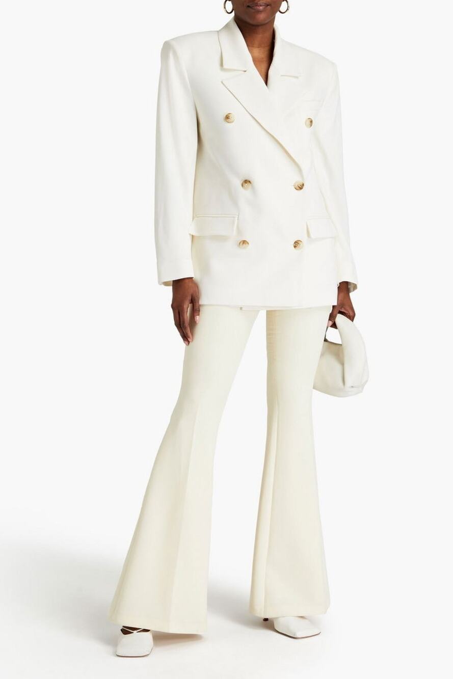 Loulou Studio Harat Ivory Wool Double Breasted Tailored Blazer XS